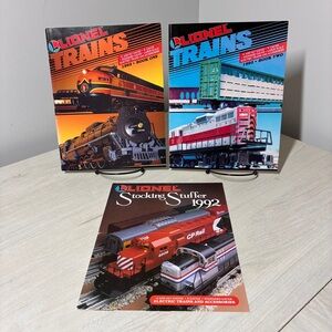 Vintage Lionel Trains 1992 Catalog Lot with Book One & Two & Stocking Stuffers